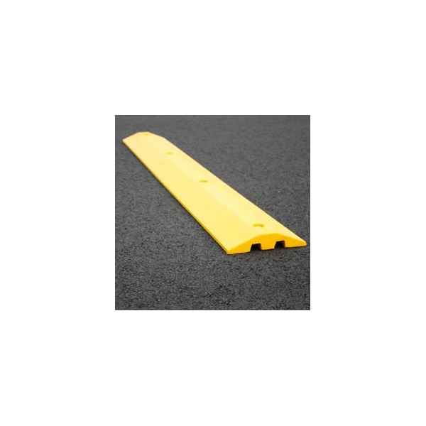 Yellow Speed Bump with Cable Protection & Hardware - 48in Long